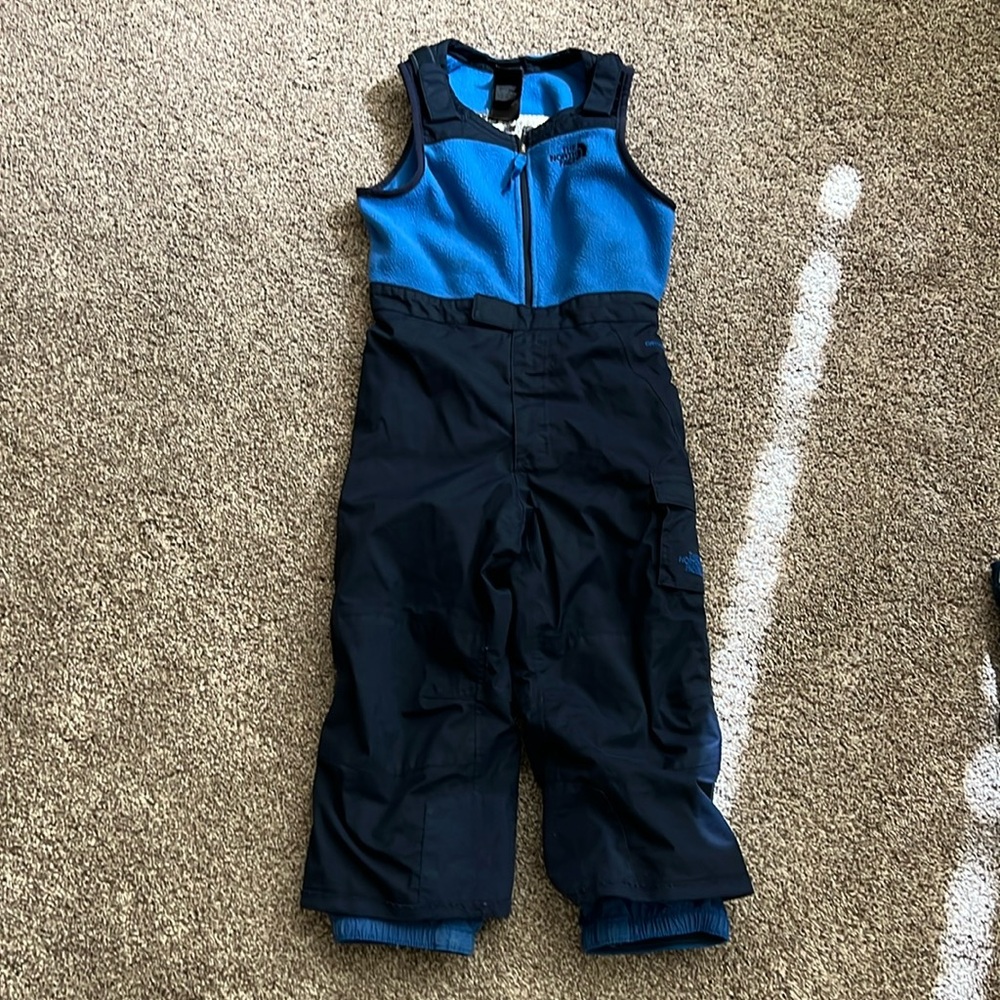 The North Face 4T Blue Insulated Snow Bib One piece Snowsuit Pants